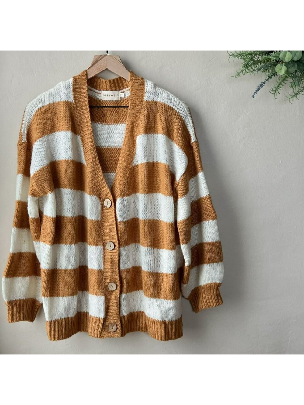 ModCloth Golden Yellow Striped Cardigan